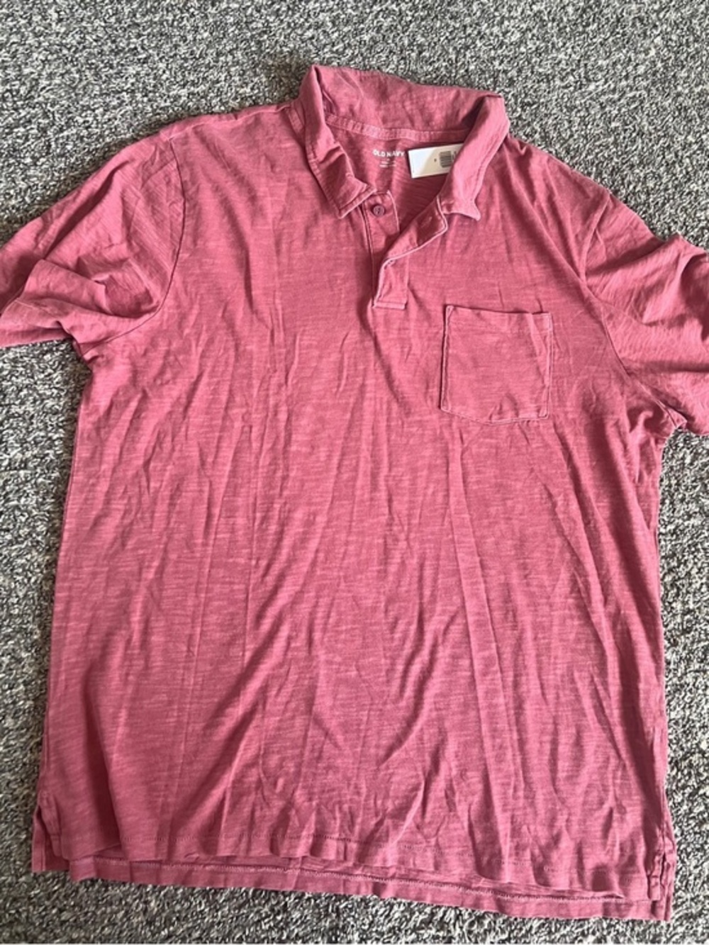 NWT Old Navy Men's Washed Rose Short-Sleeve Polo with Chest Pocket